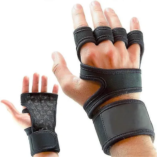 Breathable Full Palm Workout Gloves with Wrist Wrap Support - Durable Microfiber, Anti-Slip Cushion, Perfect for Cross Training, Pull Ups & Gym - XL