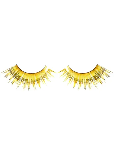 Long Metallic Gold Tinsel False Eyelashes