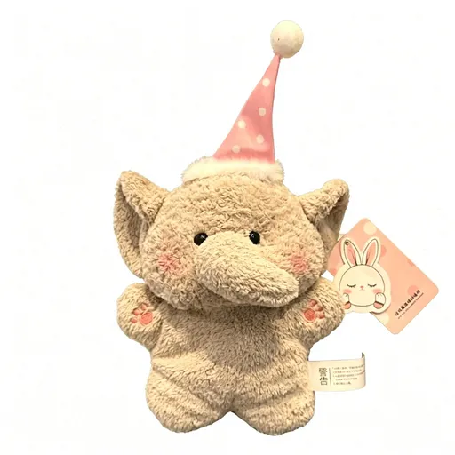 Goodnight Series Plush Toy - Soft Cuddly Animal Doll for Desk Decoration - Soothing Palm-Sized Stuffed Companion - Elephant