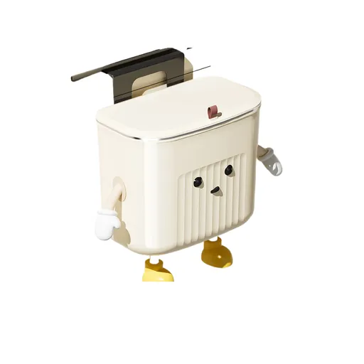 Kitchen wall-mounted trash can (small) + 2 hands and feet + eyes (large)