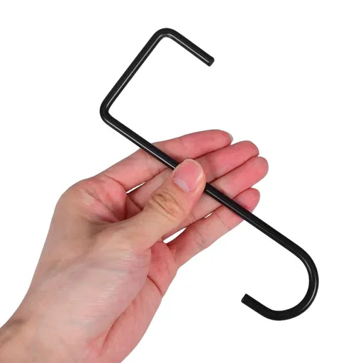 Set of 6 Black Outdoor Hanging Hooks for Balcony Railing, Flower Box Brackets, Garden Hardware Accessories