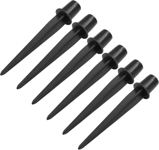 Biaungdo 6 Pack Metal Stakes, 5.3 Inch Solar Light Replacement Stakes, Black Outdoor Ground Stake for Yard Landscape Garden Pathway Patio Lamps Pole