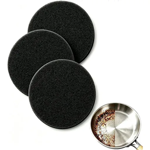 Stainless Steel Cleaning Sponge, Removes Burnt-On Stains for Stainless Steel Surfaces, Mirror Shine Restorer, Durable Kitchen Sponge for Pots Pans Cookware (3-Pack)