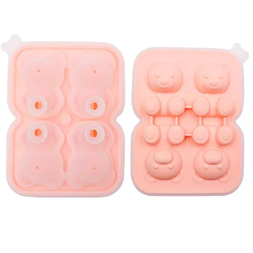 Bear Ice Molds Silicone Ice Tray Household Reusable Cute And Fun Ice Cartoon Cubes Molds For Coffee,Whiskey, Cocktails, Wine