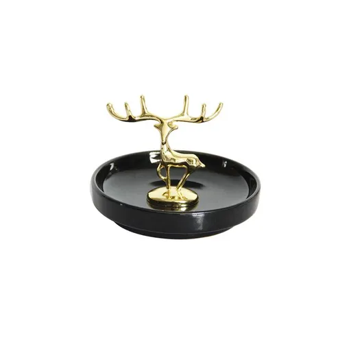 Deer Ornament Bracelet Tray Bracelet Holder Black Ring Black Decorations Black Stand Sculptures Home Decor Black