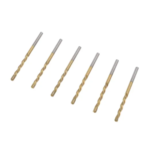 50PCS 1/8 Inch Drill Bits High Speed Steel Spiral Saw Bit Set for Wood and Plastic Cutting Gold