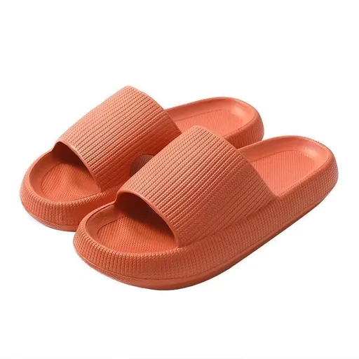 Ultra-Soft Pillow Slides EVA Slippers for Indoor Outdoor Use – Thick Anti-Slip Sole - Orange 36-37