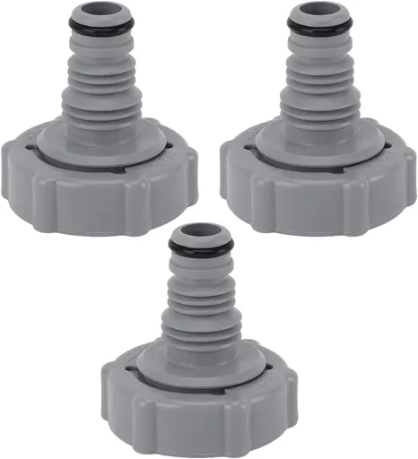 P6H1419-Compatible 40mm Plastic Pool Drain Valve with 32mm Inner Connector - Leak-Proof Design, Easy Installation, for Swimming Pools & Spas (Pack of 3)