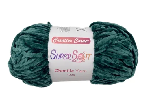Knitting Yarn Green Super Soft Chenille 100G Bulk 12 Pieces