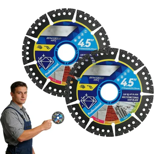 4.5" Multi-Material Diamond Blade - Zero Compromise, Max Durability, Cut Any Material Instantly, Diamond Multi Purpose Saw Blade, for Angle Grinder, for Stone, Tile, Concrete, Brick & Metal