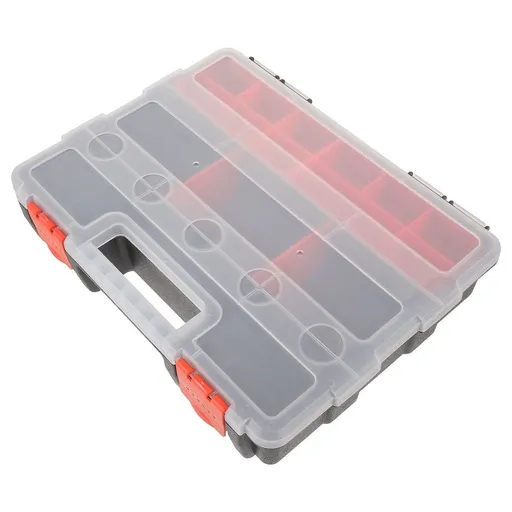 Plastic Multi-Compartment Organizer Box for Nuts, Bolts, and Hardware Storage, and Portable Storage Solution