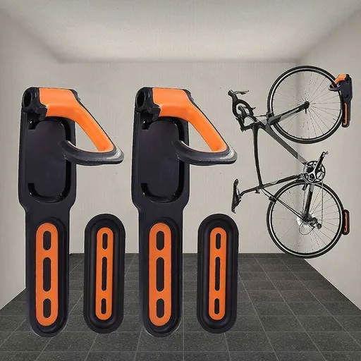 Rubber Coated Bike Rack Wall Mounted Bike Holder 2 Bike Wall Mounts Indoor and Outdoor Use