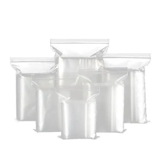 100PCS 100micron Bulk Clear Resealable PE Plastic Zip Bags - 5*7CM