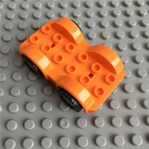 Hongyuan sheng Building Blocks Bus Vehicle Orange underbody
