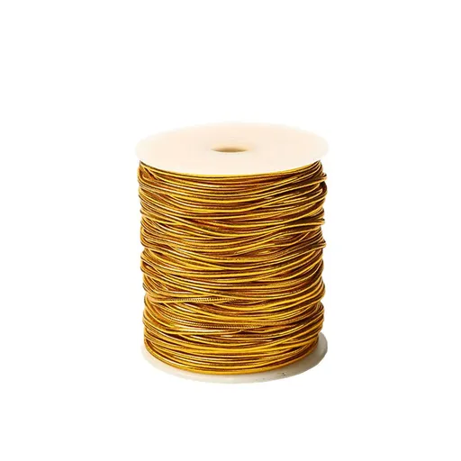 Elastic Rope Cord 10pcs Gold Silver Stretch String for DIY Craft Gift Wrapping - Gold