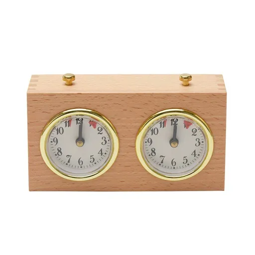 Chess Clock Timer,Board Game Analog Wooden Competition Timing Tools High Accuracy Mechanical for Various Games