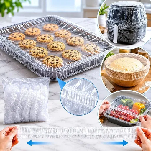 50Pcs Sheet Pan Covers for 24x16, 21x15, 18x13 inch, Reusable Extra Large Elastic Food Covers, Thickened Bowl Covers for Foil Pans & Dough Proofing