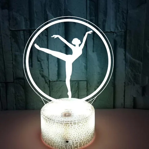 JUSCH Ballerina Night Light Colorful 3D Light with Touch Remote Control Desk Lamp 3D LED Illusion Light B091-477