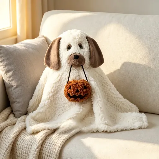 Halloween Puppy Plush Pillow – PP Cotton, 30cm Cute Design, Sofa Decor & Holiday Gift