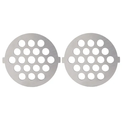 2Pcs Electric Mincer Blade Stainless Steel Grinding Plate Round Hole for 5#/B Type Grinder(7mm 19 Holes )