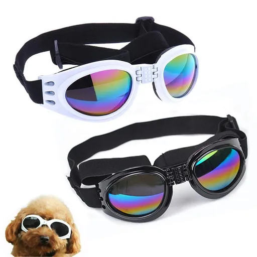 2 Pcs Dog Goggles, Adjustable Strap Dog Goggles Eye wear Protection for Travel Skiing, UV Protection Waterproof