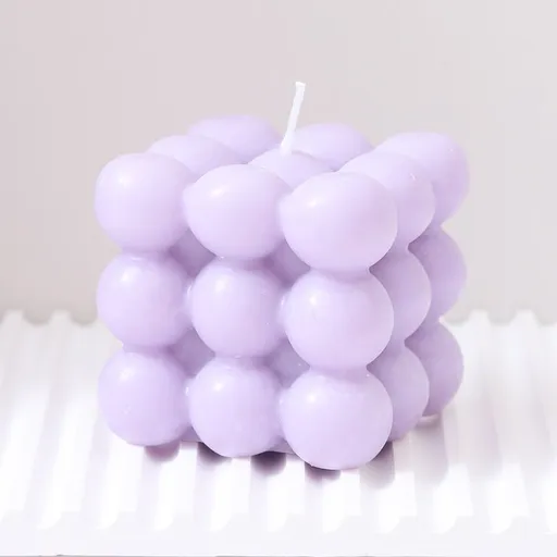3Pcs Purple Rubik's Cube Scented Candle Home Decor Ornaments