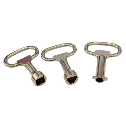 Radiator Service Wrench Set, 3-Piece Utility Meter Access Tools with Triangle Square and Lug Head Options for Cabinet and Meter Box Work