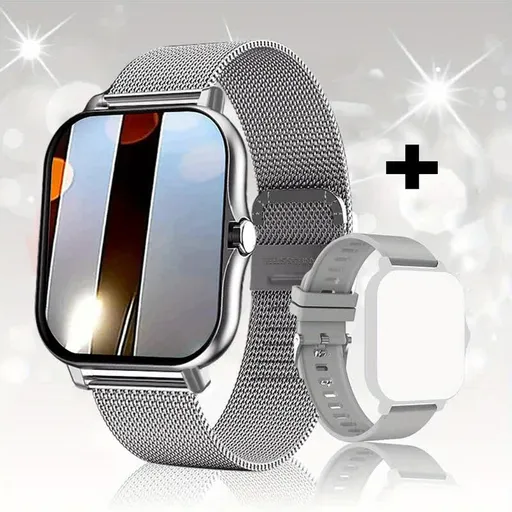 Fitness Tracker Band Smart Fitness Watch Large Display Silver