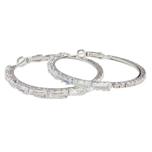 Silver Statement Earring Thick Open Double Hoop Earrings Lightweight Hypoallergenic Earrings Gold Jewelry