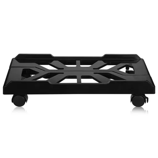 Black Pc Tower Stand with Casters, Adjustable Size ABS Computer Stand