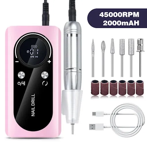 [CA] Fast and Efficient 45000 rpm Rechargeable Portable Electric Nail File Pink