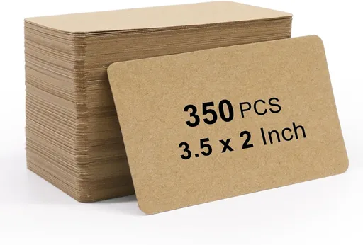 Kraft Blank Business Cards, 350 Pcs Small Manila Message Note Card Paper Tags, 3.5" x 2" Thank You Greeting Gift Cards