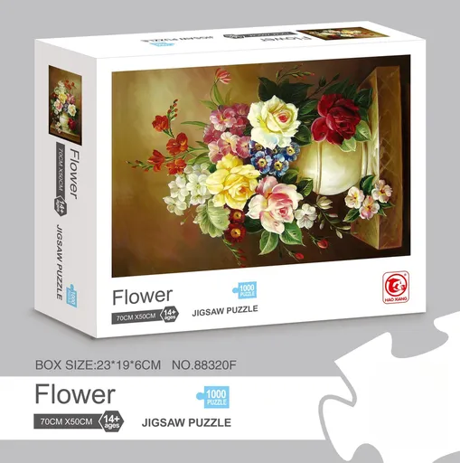 1000 piece Jigsaw Puzzle for Adults - Landscape Cityscape Art, Premium Quality Paper Cardboard, 70x50cm Finished Size, Stress Relief Brain Game Gift for Ages 14+ 【flower】