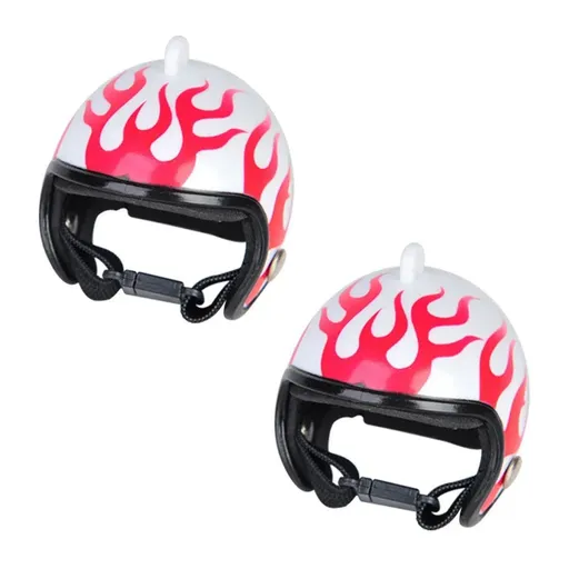 2PCS Mini Pet Chicken Helmet Protective Headgear Set Waterproof Cartoon Design - Flame
