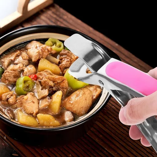 Bowl Gripper Stainless Steel Non-Slip Kitchen Clip Assorted Color 2Pcs