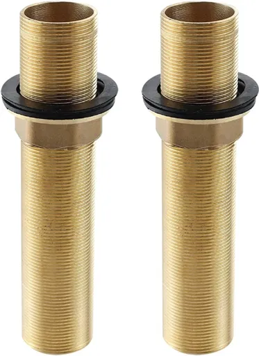 Extension Threaded Pipe - 2 Pieces - M32 x 150mm - Threaded Fasteners - Threaded Connecting Rod - Gold - Copper - For tap installation accessories