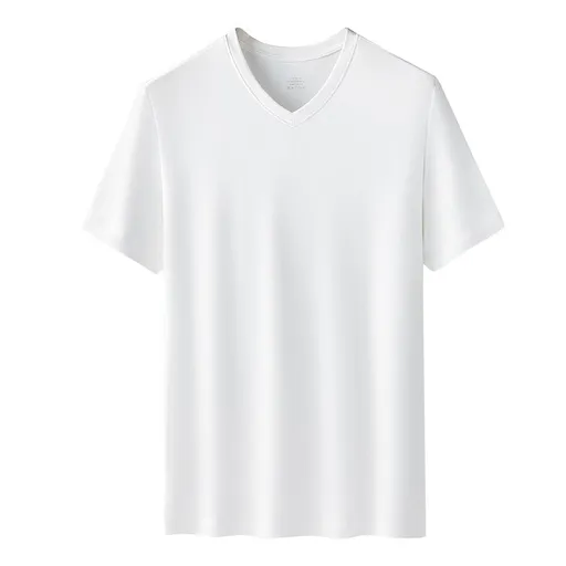 Kang Gongfang Men Modal T-Shirt Crewneck Short Sleeve V-neck-warm White L (90kg ~ 120kg)