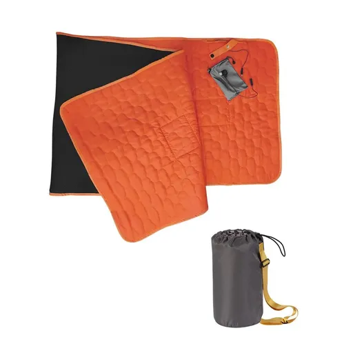 Heated Sleeping Bag Pad 5 Heating Zone 3-Level Temperature USB Power Warm Mat (Orange)