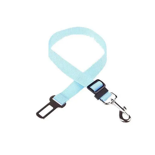 Adjustable Pet Harness Lead for Car Travel with Clip Attachment Nylon Restraint Strap - Blue