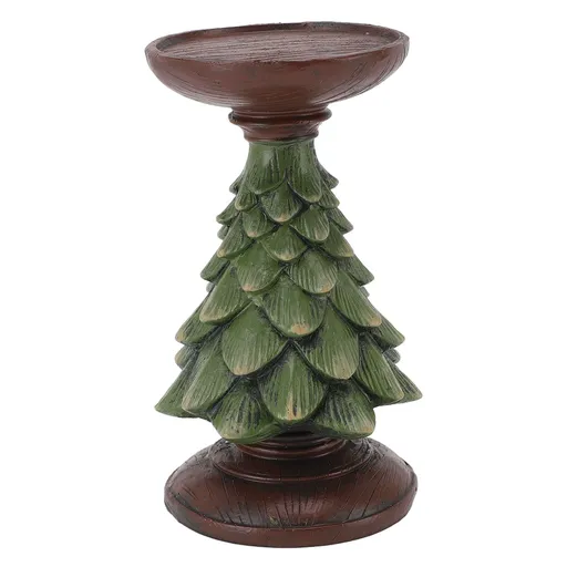 Resin Candle Holder Vintage Home Decor Pillar Xmas Tree Candle Stand Tealight Candle Holder for Living Room Kitchen Table Centerpiece S