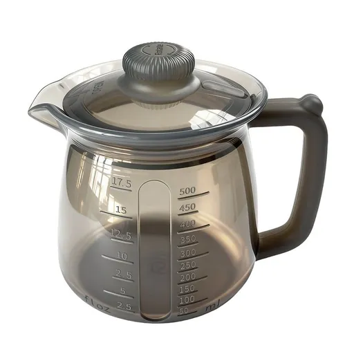 Food-Grade Silicone Multi-Purpose Milk Pitcher with Measuring Scale, Microwave & Freezer Safe, Leak-Proof Rotating Lid, Ergonomic Handle for Baby Formula, Coffee, Oil & Liquid Storage in Home Kitchen (Grey)