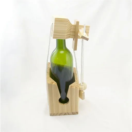 Fun Bottle Gift Lock Challenge Puzzle Game Wood Brain Teaser for Adults Party and Gathering（Excluding wine bottles）