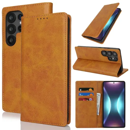 Fit for Samsung Galaxy Wallet Case with Card Holder for Women Men| Premium PU Leather, Flip Folio Purse Case, with Card Slot, Stand Holder,Magnetic Closure, TPU Shockproof Protective Case - Khaki - Size Samsung A08 4G