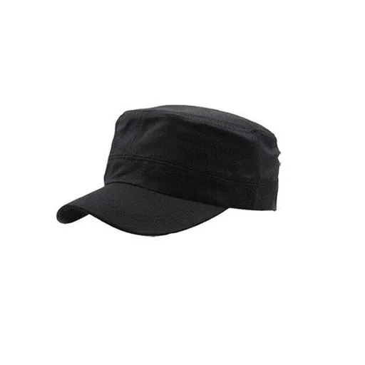 Army Plain Hat Classic Cadet Field Military Cap Style Patrol Baseball Adjustable - Black