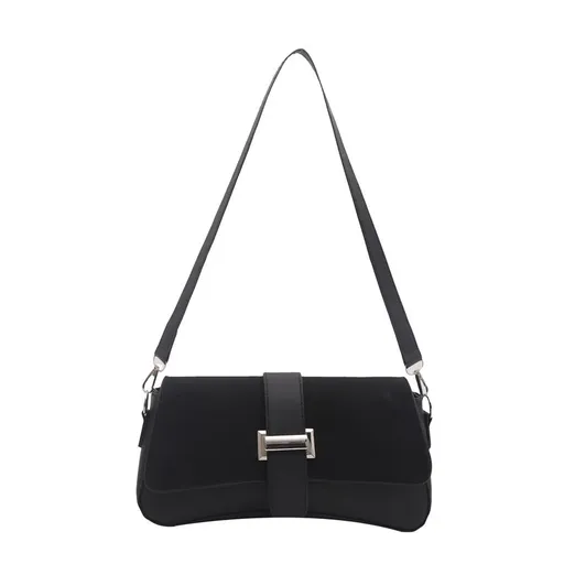 Black Fashion Retro Crossbody Bag French Chic Small Shoulder Bag Women’s Baguette Underarm Bag