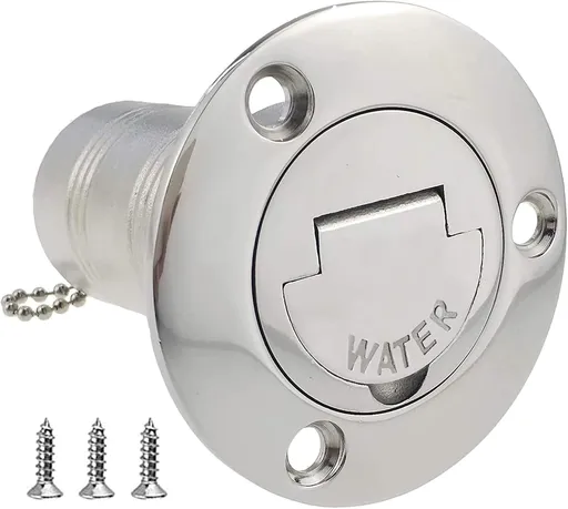1-1/2"(38mm) Boat Gas/Fuel/Diesel/Water/Waste Deck Fill/Filler with Keyless Cap 1-1/2" Marine Mirror- Polished 316 Stainless Steel Hardware for Yacht Caravan WATER