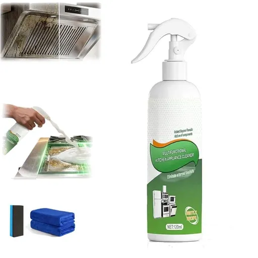 Heavy-Duty Kitchen Oil Remover Spray, Multi-Purpose Degreaser for Cooktop, Oven, Stove & Range Hood, Foam Cleaner for Grease