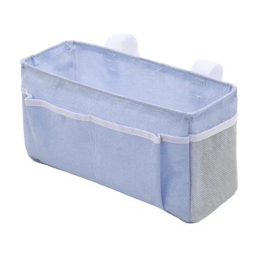 Bedside Caddy, Bedside Storage Bag Hanging Organizer for Bunk and Hospital Beds,Dorm Rooms Bed Rails,Can be Placed, Blue, 31 x 11 x 16 cm