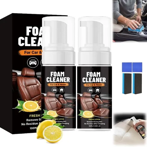 4-in-1 Multi-Enzyme Foam Cleaner, New Foam No-Rinse Cleaner, Multipurpose Deep Cleaning Spray for Car Interior, Kitchen Grease, Bathroom Tiles, Sofa Upholstery