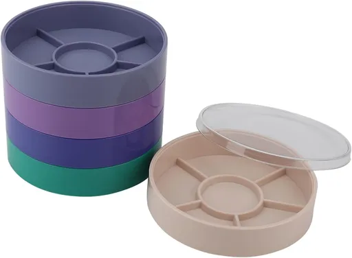 5 Layer Watch Parts Storage Box, Plastic Tray Watchmaker Repair Tool Container for Screw Component Movement Hardware Part (Round) Redondo